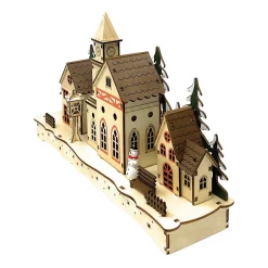Lighted Wood Winter Village Scene|Lumineo Online
