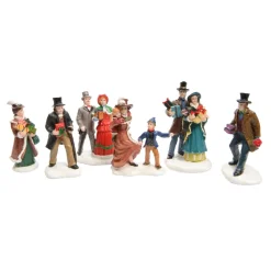 Lumineo Victorian Christmas Eve Shoppers Figurines Set of 6|