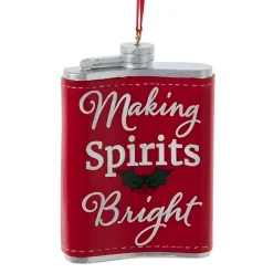 Making Spirits Bright Flask Ornament|Kurt Adler Hot