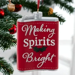 Making Spirits Bright Flask Ornament|Kurt Adler Hot