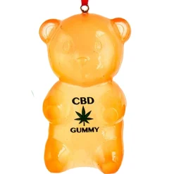 Marijuana CBD Orange Gummy Bear Ornament|Kurt Adler Hot