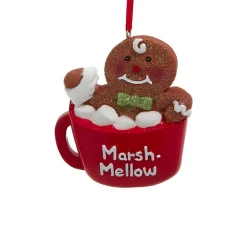 Marsh-Mellow Gingerbread Cup Ornament|Kurt Adler Outlet