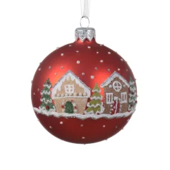 Matte Red Christmas Village Ornament| Sale