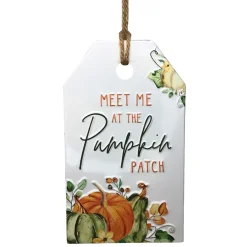 Meet Me At The Pumpkin Patch Embossed Metal Hanging Sign| Hot