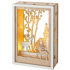 Micro LED Forest Deer Family Shadow Box - The Christmas Loft|Lumineo Sale