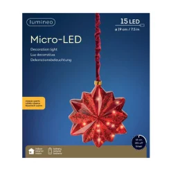 Micro LED Red Glass 12 Pointed Star - The Christmas Loft|Lumineo Sale