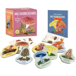 Mushrooms: A Wooden Magnet Set| New