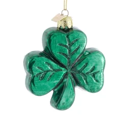 Noble Gems Blown Glass Shamrock Ornament 3.25"|Kurt Adler Hot