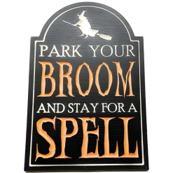 Park Your Broom Engraved Wooden Easel Sign| Outlet