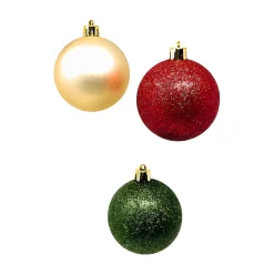 33pc Shatterproof Christmas Ornaments Set with Red Star Topper|