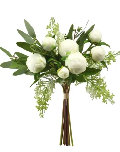 Peony Bud/Lilac Eucalyptus Bundle Cream/White 14"|