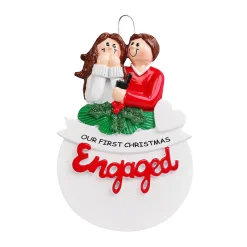 Personalized Engaged Couple Ornament| New