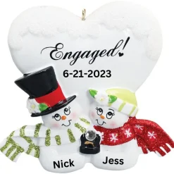 Personalized Engaged Snowman Ornament| Best