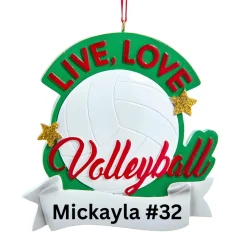 Personalized Live, Love, Volleyball Ornament|Kurt Adler