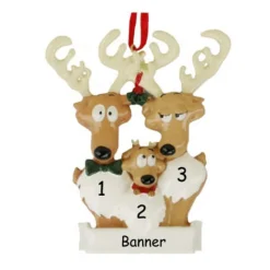 Personalized Reindeer Family of 3 Ornament - The Christmas Loft| Online