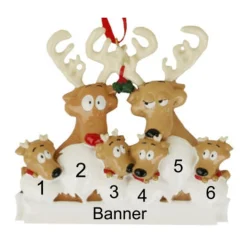 Personalized Reindeer Family of 6 Ornament - The Christmas Loft| Online