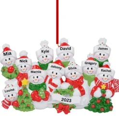 Personalized Snow Family of 11 Ornament| Best