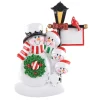 Personalized Snowman Lamp Post Family Of 4 Ornament| Online