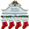 Personalized White Mantle with 4 Red Stockings Ornament - The Christmas Loft| Clearance