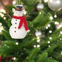Pig Snowman Ornament|