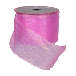 Pink Iridescent Sheer Wired Ribbon|Kurt Adler Sale