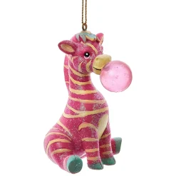 Pink Zebra Bubblegum Ornament|Kurt Adler Clearance