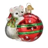 Playful Mouse Festive Ornament|Old World Glass Clearance