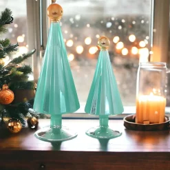 Pleated Tree Small Moss Aqua Set of 2|Cody Foster & Co. Best