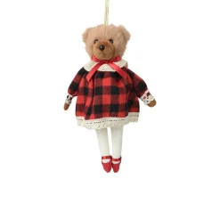 Plush Girl Bear Ornament| Clearance