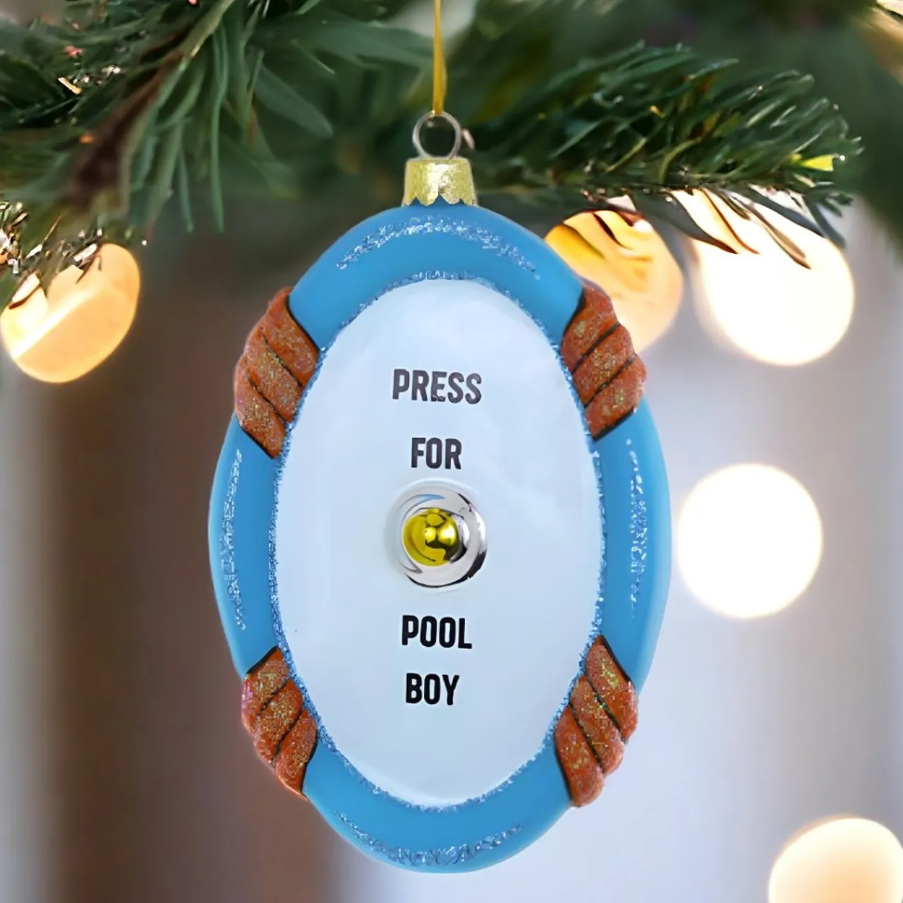 Press for Pool Boy Service Bell Ornament|Cody Foster & Co.