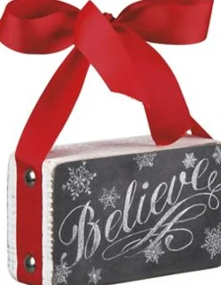 Primitives by Kathy "Believe" Chalk Box Sign - The Christmas Loft| Clearance