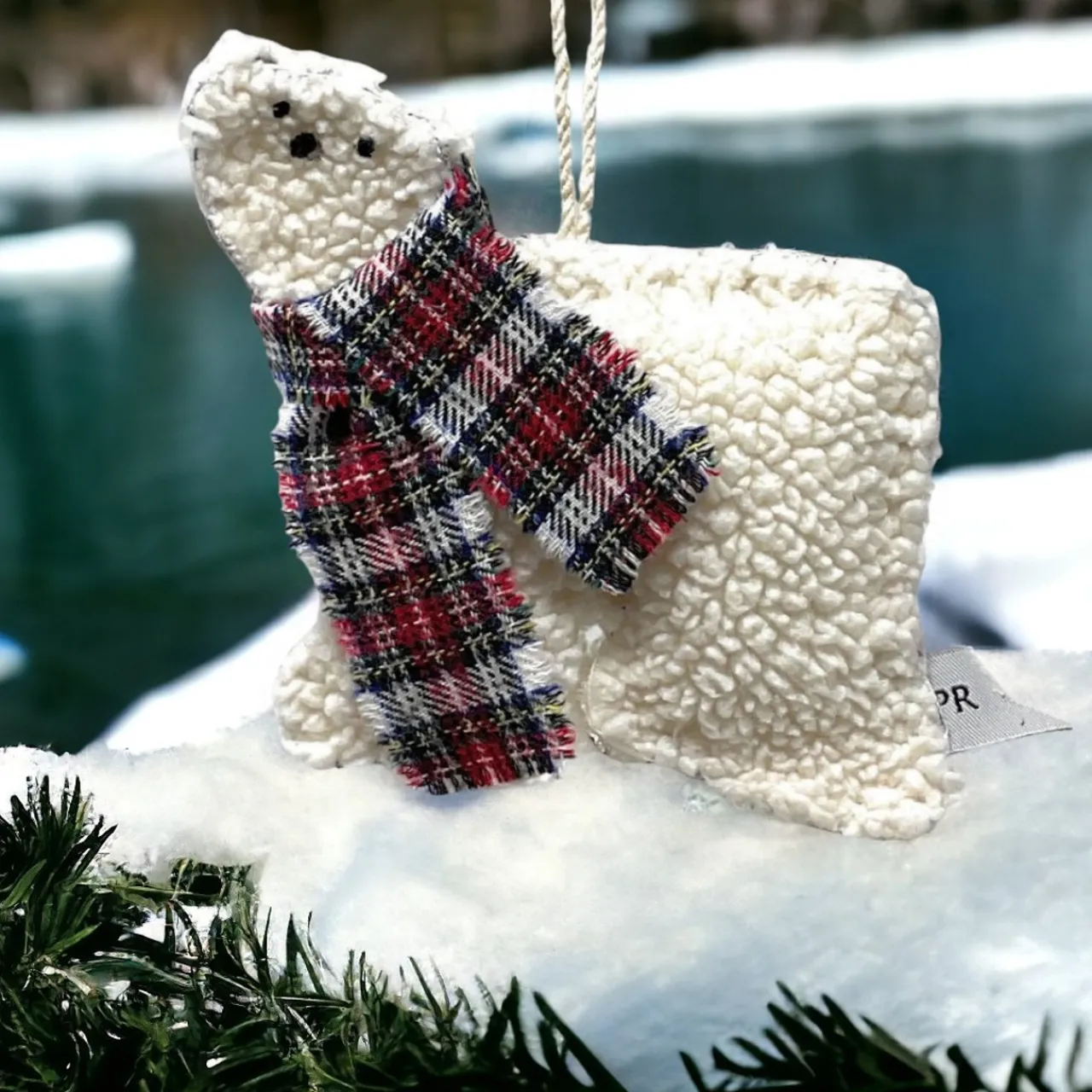 Handmade Polar Bear Ornament|Priscilla Racki Clearance