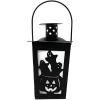Pumpkin And Ghosts Silhouette Metal Lantern With Timer Tea Light| New