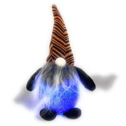 Purple and Orange Halloween Themed Light Up Flashing Gnome Figurine| Outlet