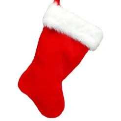 20" Classic Red And Faux Fur Stocking|Kurt Adler Sale