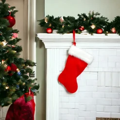 20" Classic Red And Faux Fur Stocking|Kurt Adler Sale