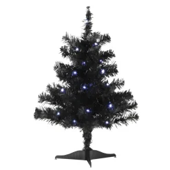 18"  Pre-Lit Black Christmas Tree|Old World Glass Sale