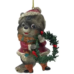 Raccoon With Wreath Ornament - The Christmas Loft| New
