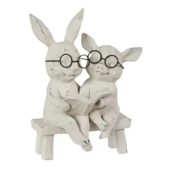 Reading Bunny & Pig on Bench| Clearance