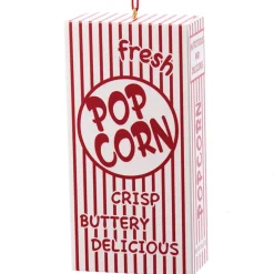 Red &amp; White Popcorn Box Ornament|Kurt Adler Clearance