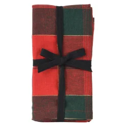 Red And Green Plaid Cloth Napkins Set of 4| Online