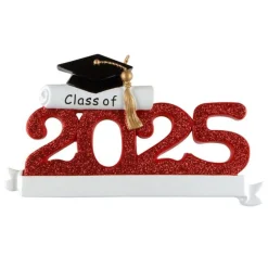 Red Class of 2025 Graduation Personalized Ornament| Outlet