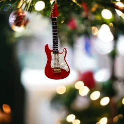 Red Electric Guitar Ornament - The Christmas Loft| Clearance