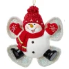 Red Snowman Angel Ornament|Kurt Adler Discount
