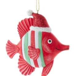 Red Striped Fish with Hat Ornament|Kurt Adler Best