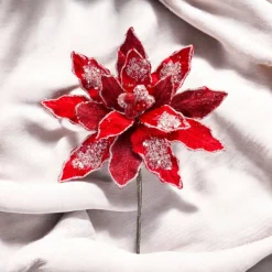 Red Velvet Poinsettia Stem|