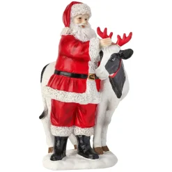 Resin Santa with Cow Figurine| New