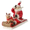 Resin Santa with Pig on Sled Figurine| Sale