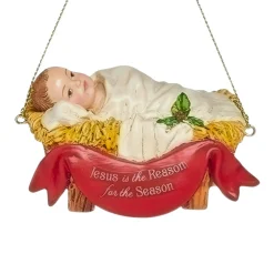 Roman - 3" Baby Jesus In Manger Ornament| New