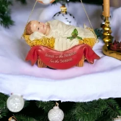 Roman - 3" Baby Jesus In Manger Ornament| New